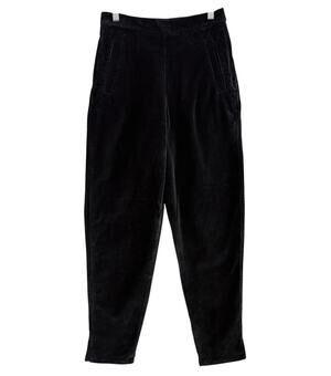 Katharine Hamnett Vintage 90's Black Velvet Tapered Trousers Pants Size 28